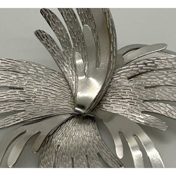 Vintage Coro Brooch Silver-Tone Abstract Starburst Pin Mid-Century Sculptural - Picture 3 of 15